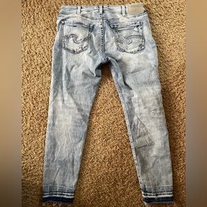 Silver Jeans Women's Faded Blue Ankle Avery Skinny Jeans